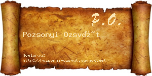 Pozsonyi Ozsvát névjegykártya
